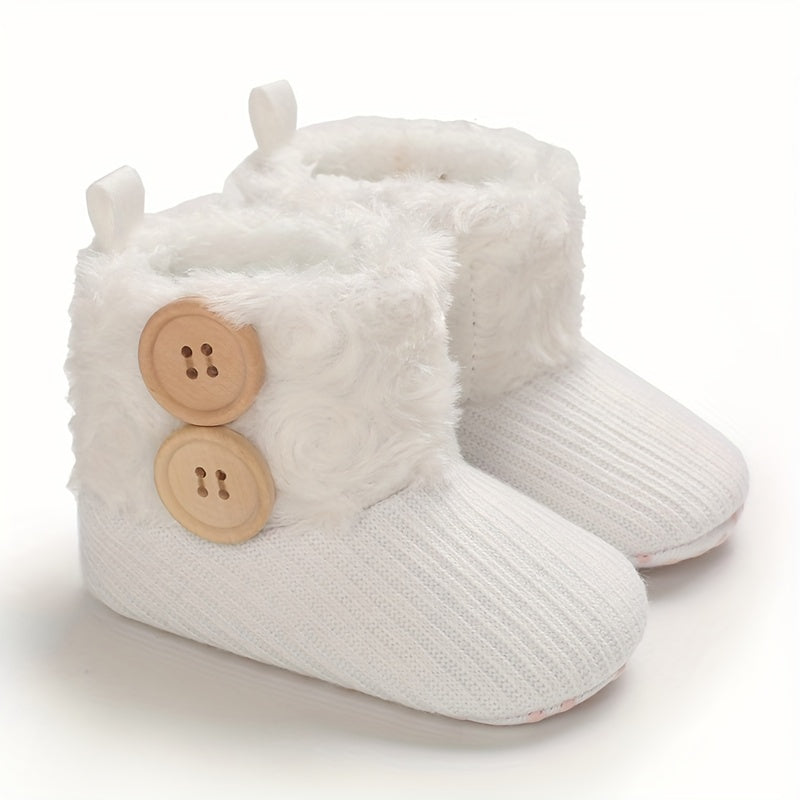 Soft & Warm Baby Girls Slip On Boots