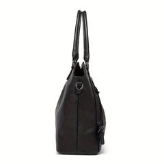 Vintage PU Leather Tote & Crossbody Bag Set for Women