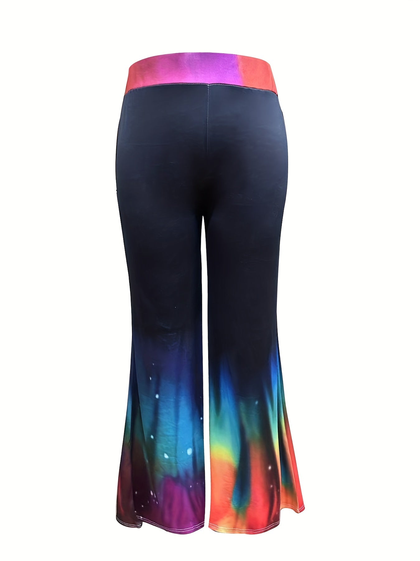 Ombre Elastic High Rise Flared Leg Trousers