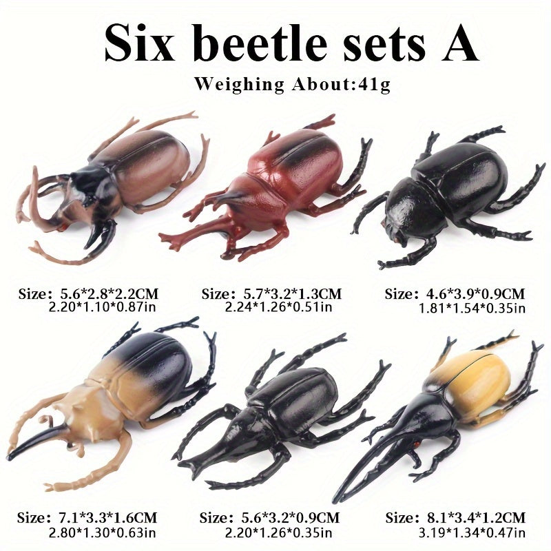 12pcs Insect Animal Model Set Beetle Unicorn Decoration Puzzle Teaching