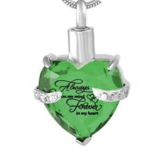 Heart Cremation Urn Necklace For Ashes - Memorial Pendant With Fill Kit