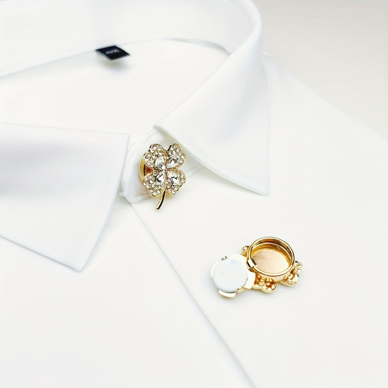 2pcs Four Leaf Clover Rhinestone Button Covers for Easter Football Spring