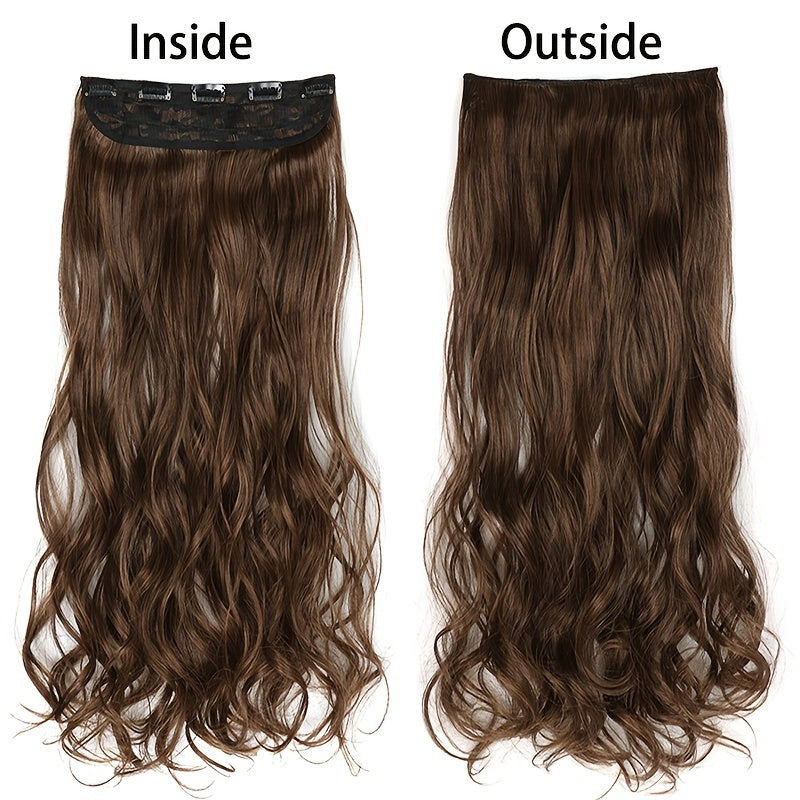 Long Curly Clip-In Hair Extension Seamless Double Weft 5 Clips