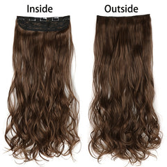 Long Curly Clip-In Hair Extension Seamless Double Weft 5 Clips
