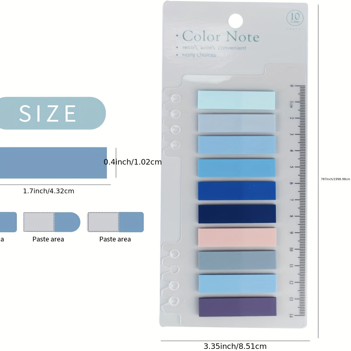 Morandi Index Stickers, 10 Colors, Transparent, Student Reading Marking Stickers