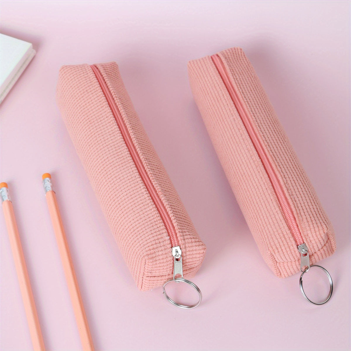 Cute Pencil Case for Students, Pink, 1pc