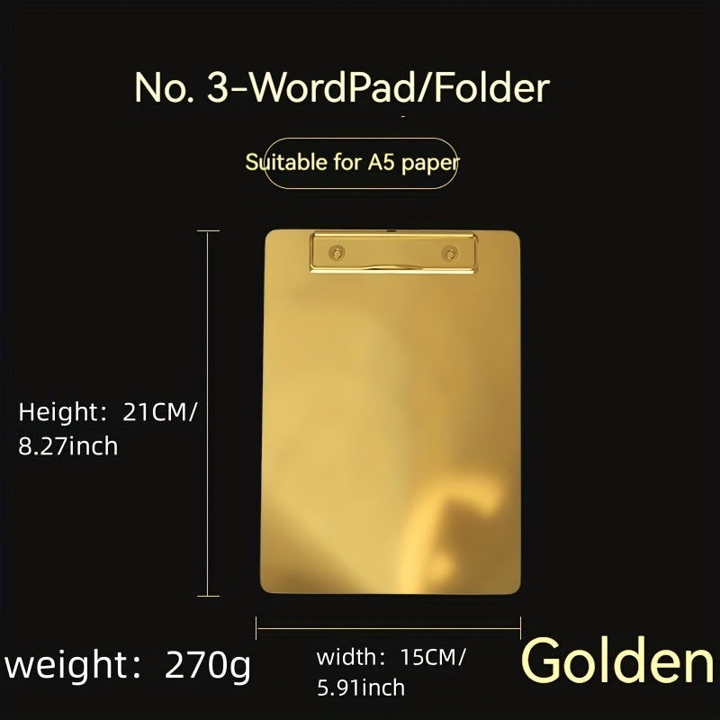 Stainless Steel Clipboard with Strong Metal Clip