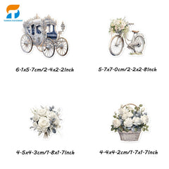 50pcs Vintage Rose Stickers for DIY Crafts Water Bottles
