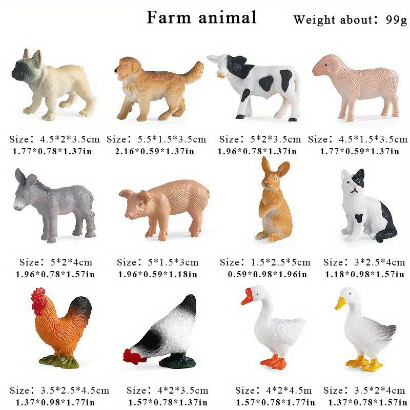 Farm Wild Animal Figures Set Lion Tiger Shark Dog & Ocean Models