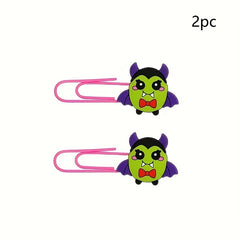 2pcs 6pc Halloween Bookmark Cartoon Ghost PVC Soft Rubber Drip Paper Clip