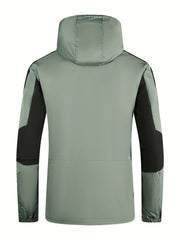 Men's Zip Up Hooded Windbreaker Jacket