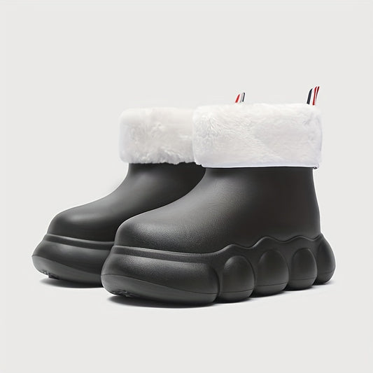 Women's Lightweight Rain Boots Winter Warm Short Tube Wear-resistant Shoes
