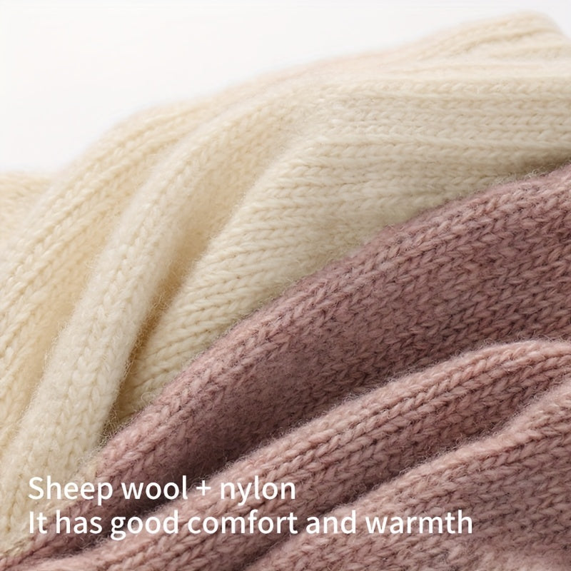 Warm Wool Knitted Gloves Winter Windproof Outdoor Cycling Touch Screen Gloves