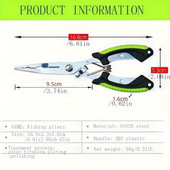 Stainless Steel Fishing Pliers with Non-slip Handle and Line Cutter