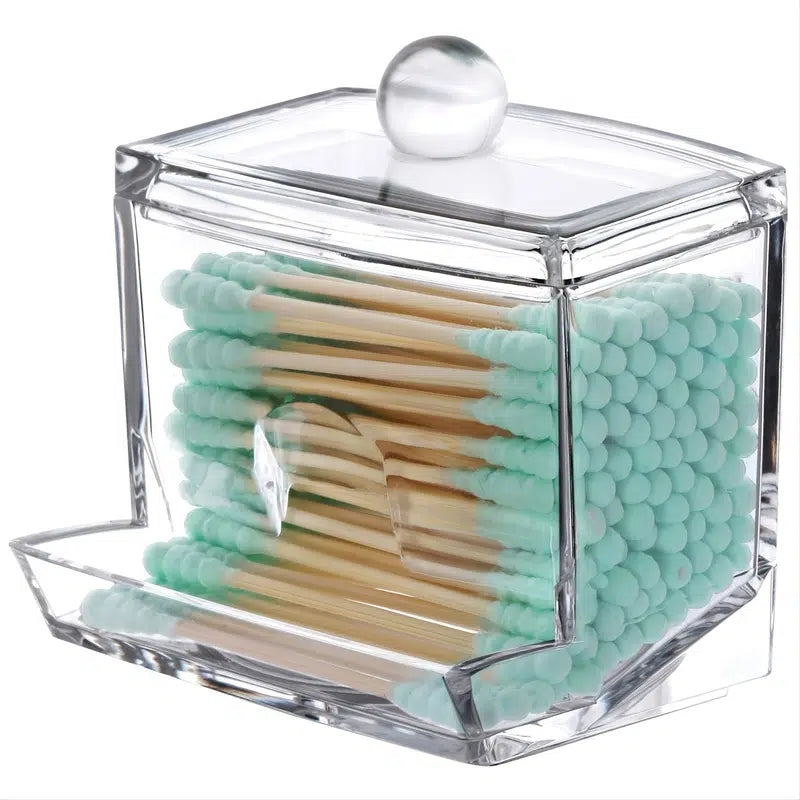 Cotton Swab Pads Holder Dispenser Clean Bathroom Storage Container