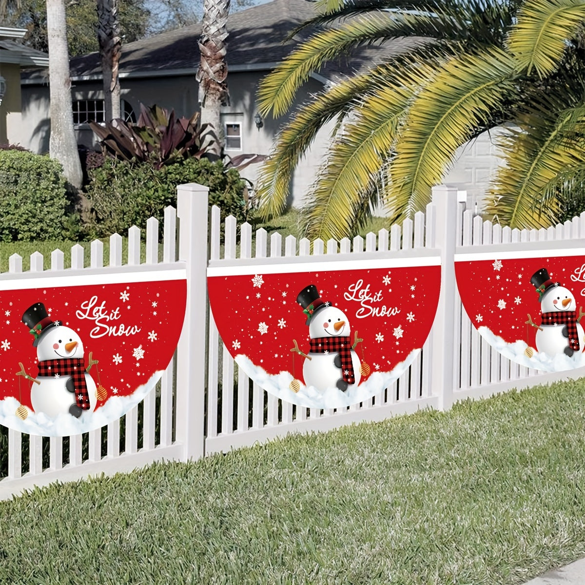 Christmas Outdoor Fan Banner Santa Claus Snowman Elk Christmas Home Decoration