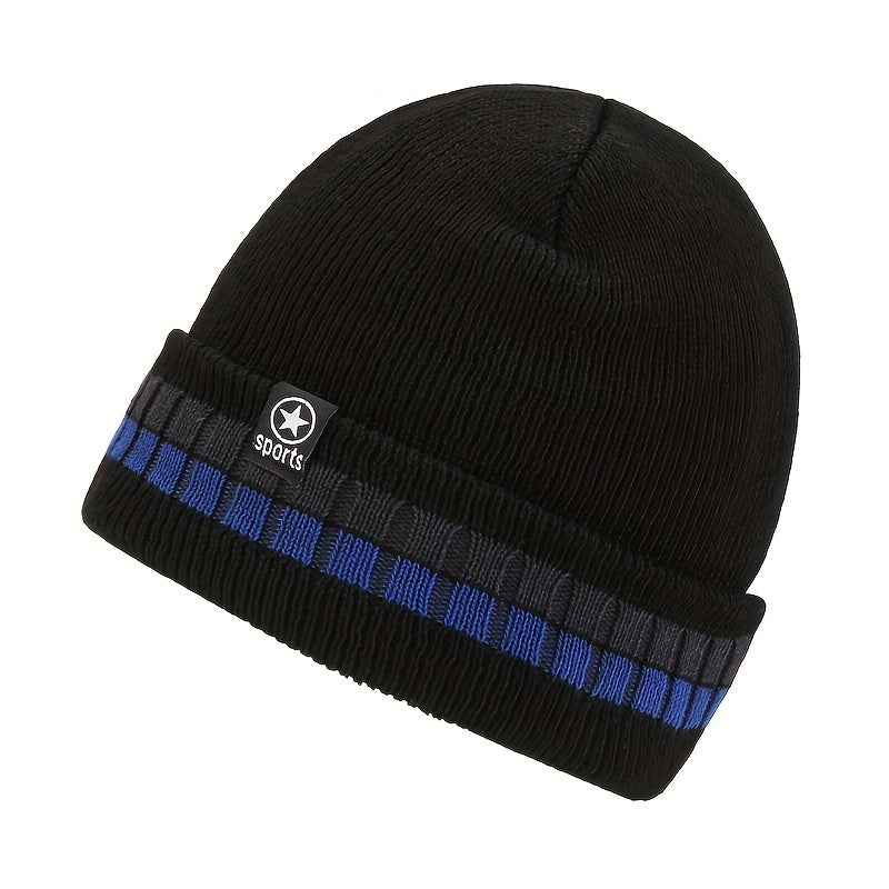 Winter Knitted Beanie Hat Fleece Lined Thermal Cap