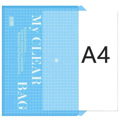 10pcs A4 Transparent Plastic Envelope Document Bag with Snap Buttons