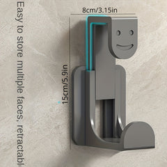 Smiley Face Pattern Retractable Washbasin Punch Adhesive Hooks