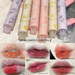 Heart Flower Jelly Lipstick Red Lip Gloss Makeup