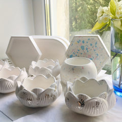 Lotus Gypsum Flowerpot Mould for DIY Candle Pot Making