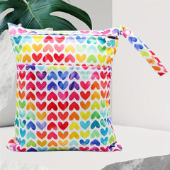 Hearts Prints Wet Bag for Baby Cloth Diapers & Pump