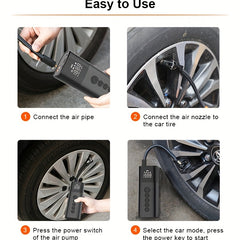 Portable Air Compressor 150 PSI for Car Tires Bicycles Balls