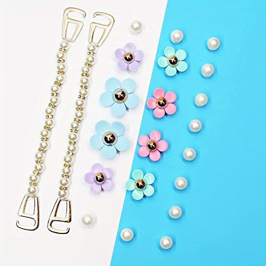 22pcs Flowers Shoe Charms - DIY Garden Shoes Decoration