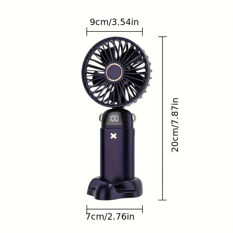 Purple Portable Pocket Fan Mini Fan 6 Gears Speed Foldable Desk Fan