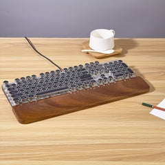 Walnut Wood Keyboard Wrist Rest for 98/104 Key Mechanical Keyboards