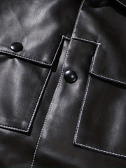 Men's Lapel Button Up Jacket for Outdoor Activities