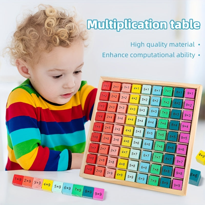 Wooden 99 Multiplication Table Colorful Arithmetic Teaching Tool