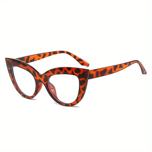 Cat Eye Clear Lens Glasses Women Men with Case