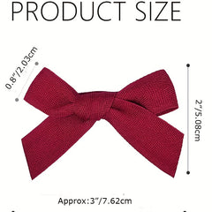 2pcs Red Wine Bowknot Hair Clip Sweet Hair Clip For Side Hair Bang Braids