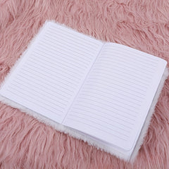 Pastel Purple Cat Plush Notebook A5 Blank Pages Journal