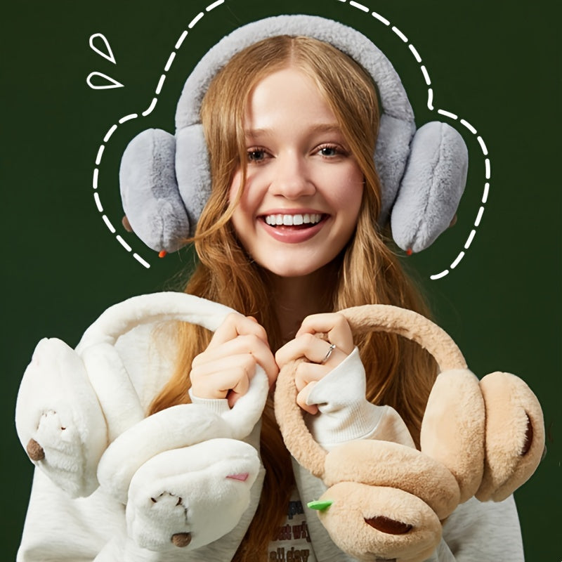 Women's Cartoon Winter Earmuffs Stretch Fit Dry Clean