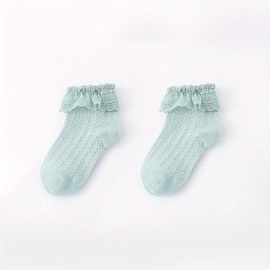 Baby Girls Cotton Socks Summer Lace Princess Anti Mosquitoes Crew Socks