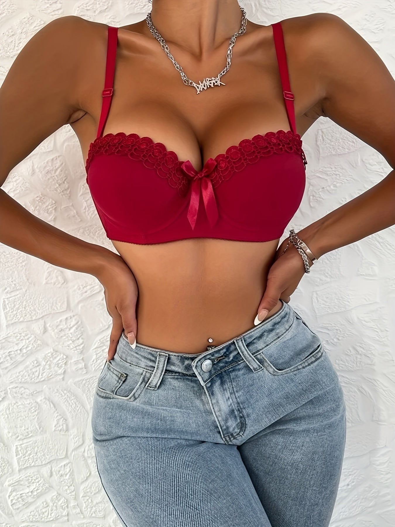 Lace Push-Up Bra Comfy Breathable Women's Lingerie