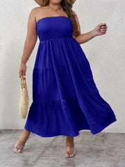  Women's Graphic Print Tube Maxi Dress