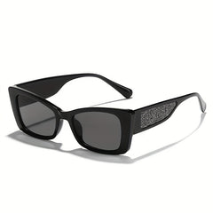 Vintage Glitter Sunglasses for Women, Cat's Eye Small Frame, Sunscreen Glasses