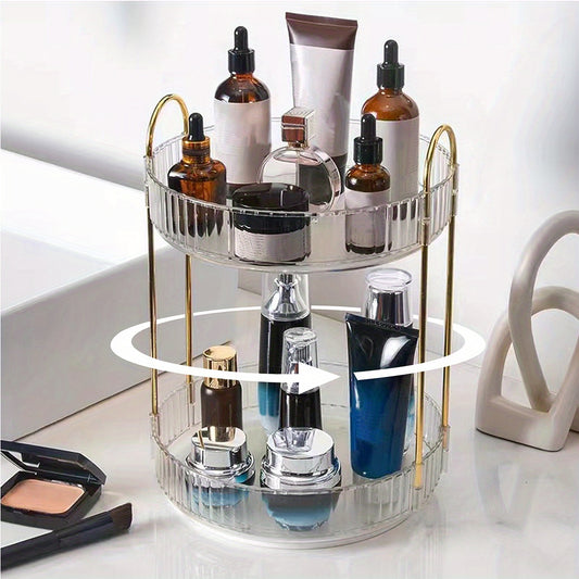 High Capacity 360 Rotating Makeup Organizer for Skincare and Cosmetics