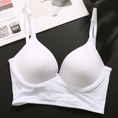 Solid Push Up Bra Comfy & Breathable Everyday Bra