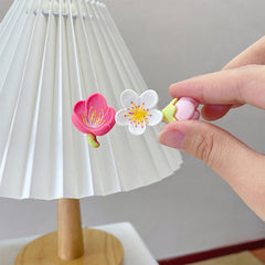 Peach Blossom Tulip Lily Hair Clips Barrette Scrunchie
