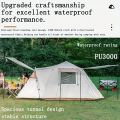 Quick Opening Tunnel Tent Rainproof Windproof Outdoor Camping