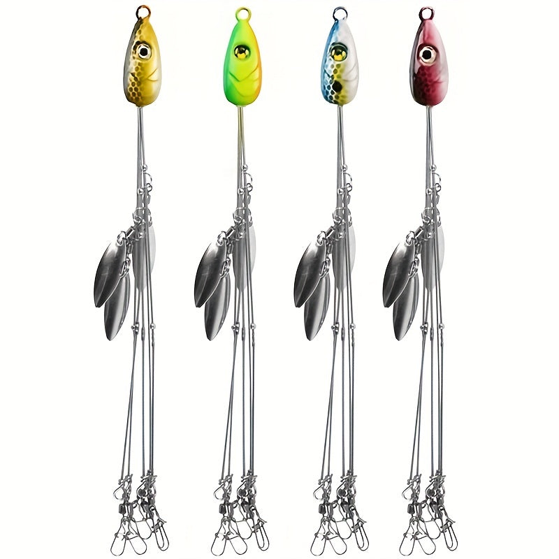 4pcs ABS Fishing Baits Sequin Five Claw for Umbrella Rigs