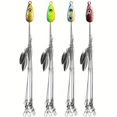 4pcs ABS Fishing Baits Sequin Five Claw for Umbrella Rigs