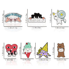 Large Eye Shaped Brooch Magnifying Glass Cat Rabbit Squid Bear