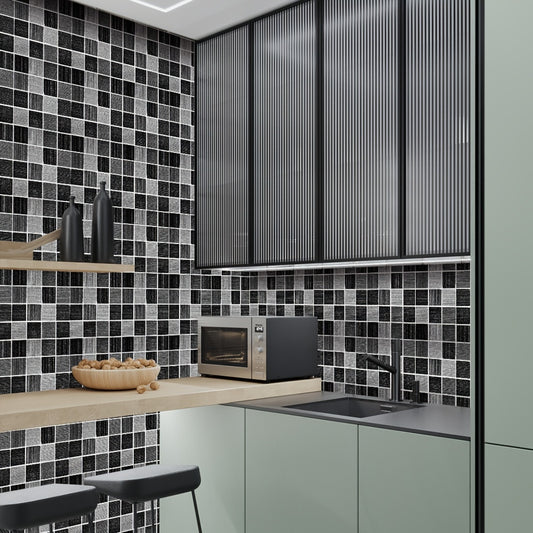 10 Pcs Mosaic Tile Sticker PVC Wallpaper Kitchen Bathroom Decoration