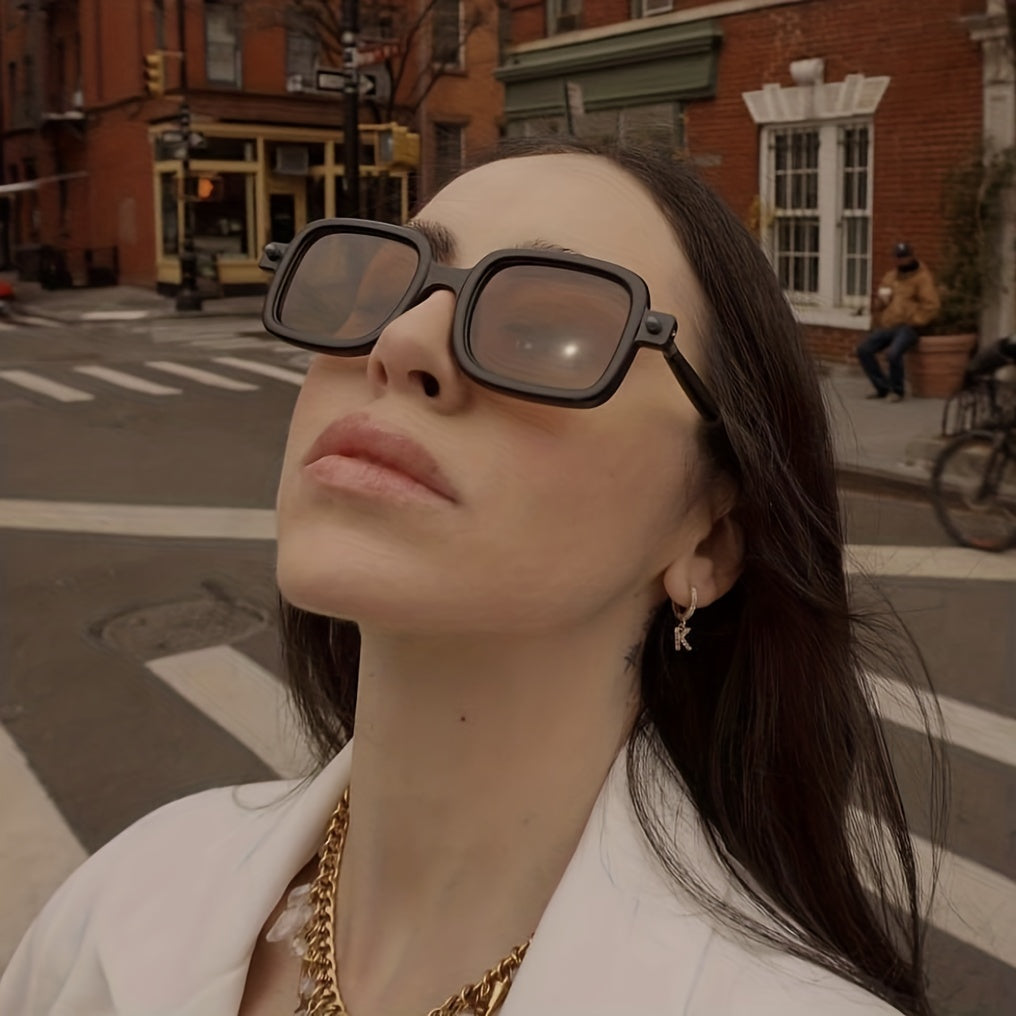 Vintage Square Sunglasses Oversized Retro Rectangle Glasses