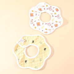 2pcs Baby Bibs 360 Rotating Flower Shape Feeding Bandan